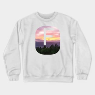 Initial F Sunset Photograph Crewneck Sweatshirt